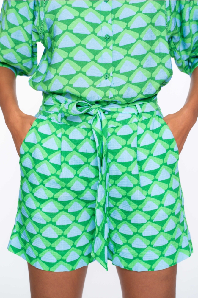 SHORTS MET ALLOVER PATROON 51412 20 GREEN/BLUE